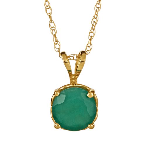 14k Gold Emerald Pendant