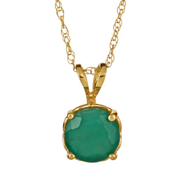 Celebration Gems 14k Gold Emerald Pendant