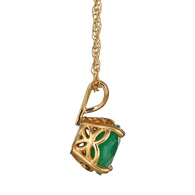 Celebration Gems 14k Gold Emerald Pendant