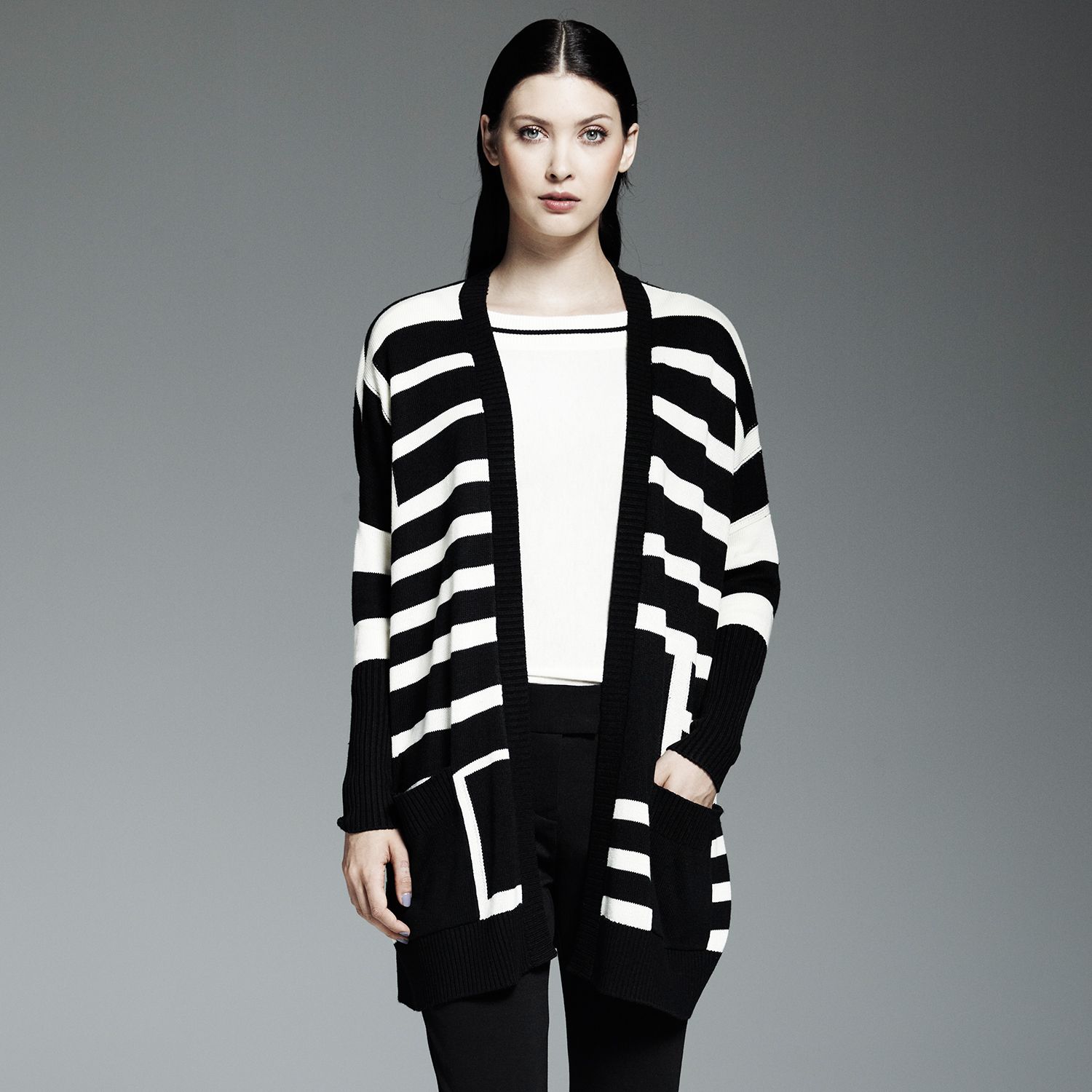 striped oversized cardigan
