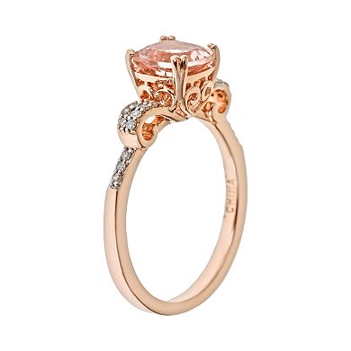 Celebration Gems 14k Rose Gold Over Sterling Silver .11-ct. T.W. Diamond and Morganite Ring