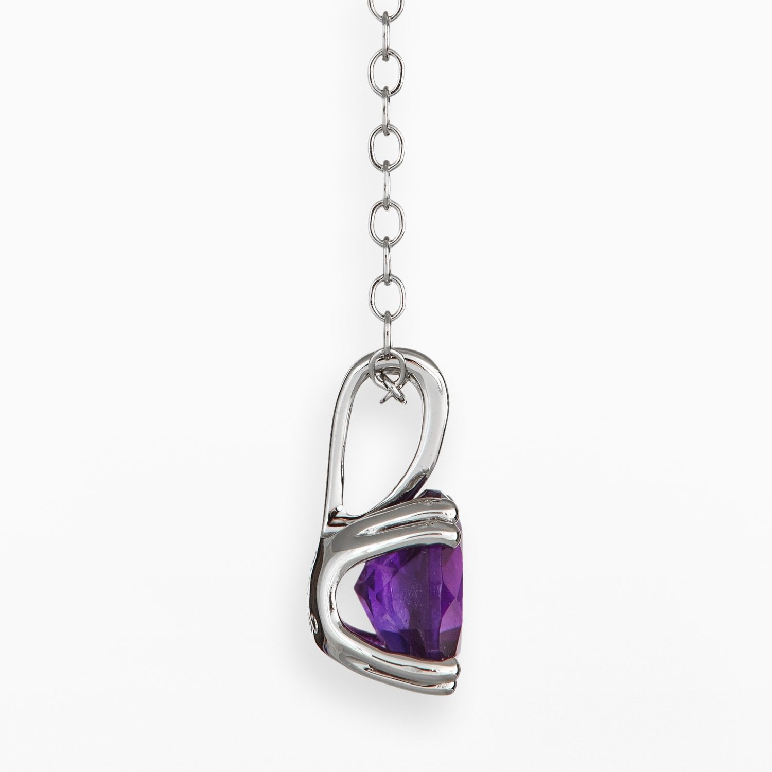 Handmade Sterling Silver Pendant With African Amethyst - 925 Silver Purple Gemstone Jewelry