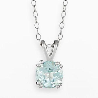 Celebration Gems Sterling Silver Aquamarine Pendant