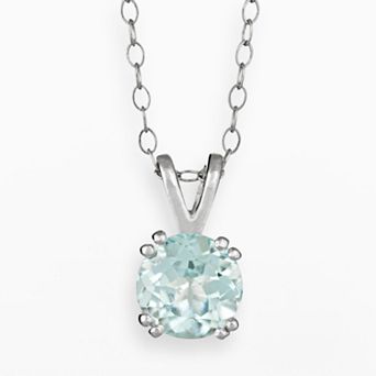 Celebration Gems Sterling Silver Aquamarine Pendant