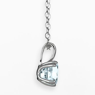 Celebration Gems Sterling Silver Aquamarine Pendant