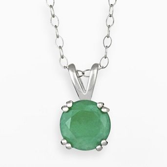 Celebration Gems Sterling Silver Emerald Pendant