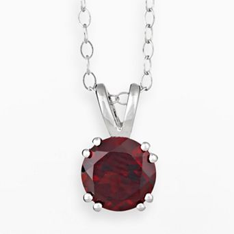 Celebration Gems Sterling Silver Garnet Pendant