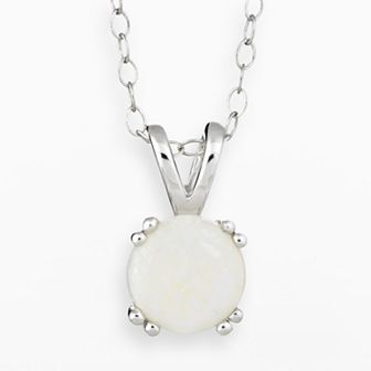 Celebration Gems Sterling Silver Opal Pendant Necklace