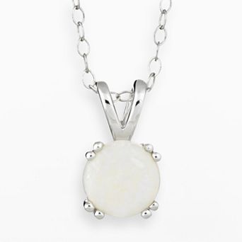 Celebration Gems Sterling Silver Opal Pendant Necklace