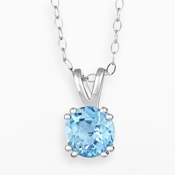 Celebration Gems Sterling Silver Swiss Blue Topaz Pendant