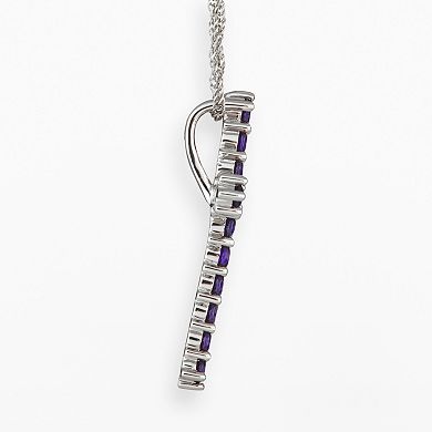 Celebration Gems Sterling Silver African Amethyst Cross Pendant