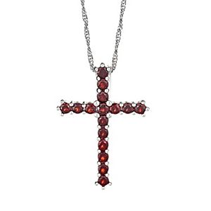 Gem Stone King Sterling Silver Yellow Citrine Cross Pendant Necklace - 2.00 Ct Oval, 18" Chain