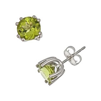 Celebration Gems Sterling Silver Peridot Stud Earrings