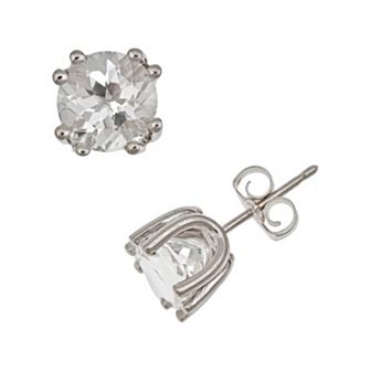 Celebration Gems Sterling Silver White Topaz Stud Earrings