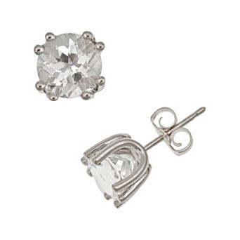 Celebration Gems Sterling Silver White Topaz Stud Earrings