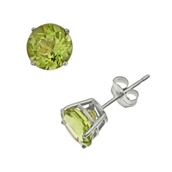 Celebration Gems Sterling Silver Peridot Stud Earrings