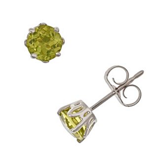 Celebration Gems Sterling Silver Peridot Stud Earrings