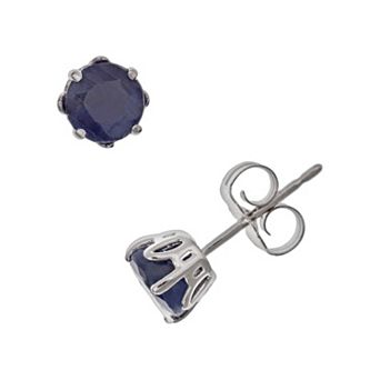 Celebration Gems Sterling Silver Sapphire Stud Earrings