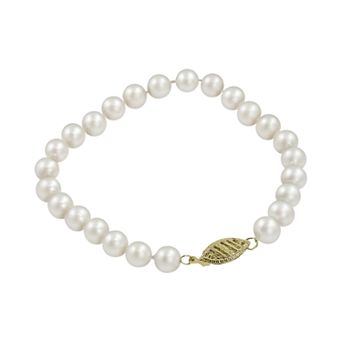PearLustre by Imperial 10k Gold Freshwater Cultured Pearl Bracelet - 8 in