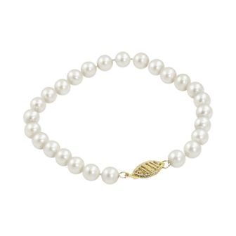 PearLustre by Imperial 10k Gold Freshwater Cultured Pearl Bracelet - 6 in