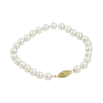 PearLustre by Imperial 10k Gold Freshwater Cultured Pearl Bracelet - 7 in