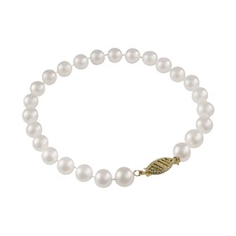 PearLustre by Imperial 10k Gold Freshwater Cultured Pearl Bracelet - 8 in