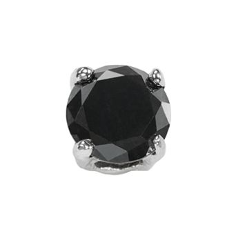 Gold LLC Stainless Steel 1/4 Carat T.W. Black Diamond Stud - Single Earring