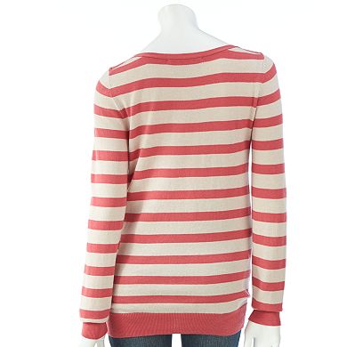 Women's LC Lauren Conrad Striped Lace Sweater