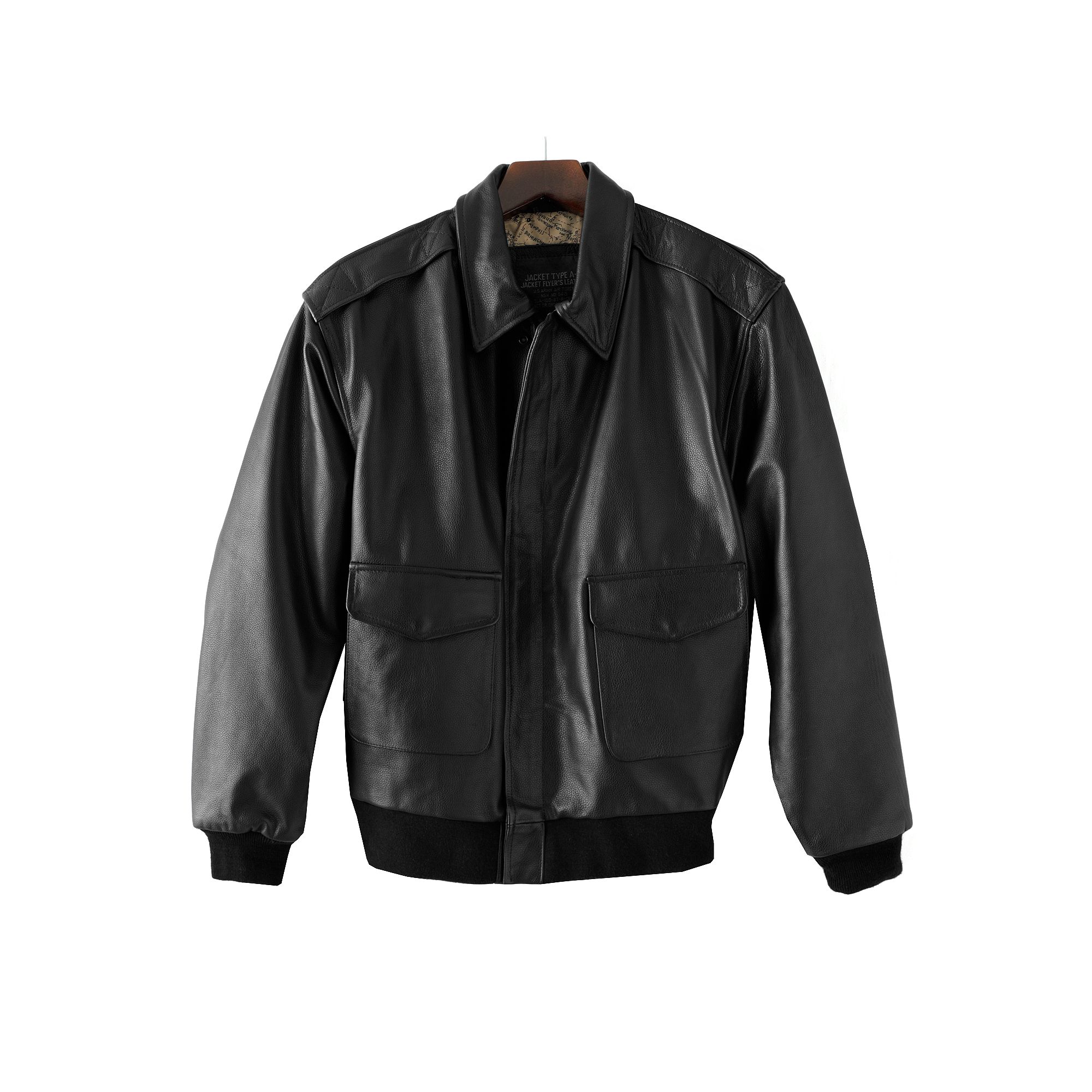 Mens Excelled A-2 Leather Bomber Jacket, Size: Medium, Black