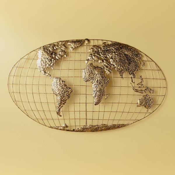 Anderson World Map Metal Wall Decor - World Map For Wall Decor