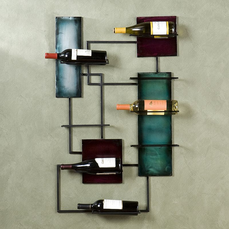 Geometric Wine Storage Wall Decor, Multicolor