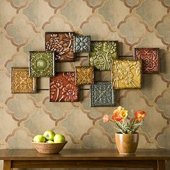 Floral Square Metal Wall Decor