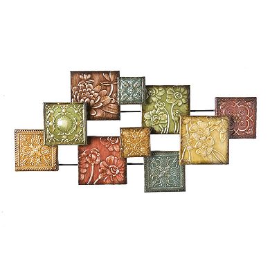 Floral Square Metal Wall Decor