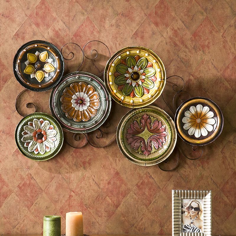 Scattered Tuscan Plates Metal Wall Decor, Multicolor