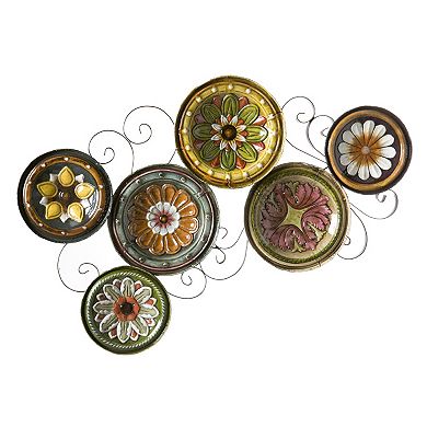 Scattered Tuscan Plates Metal Wall Decor