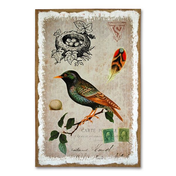 Sparrow Burlap Wall Art