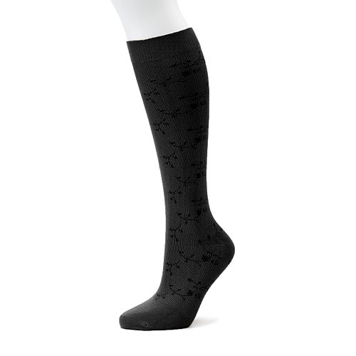 Women's Dr. Motion KneeHigh Floral Compression Socks