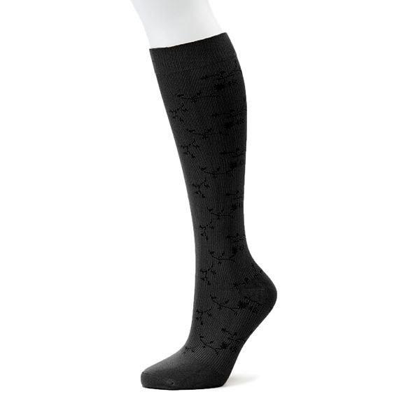 Women's Dr. Motion Knee-High Floral Compression Socks