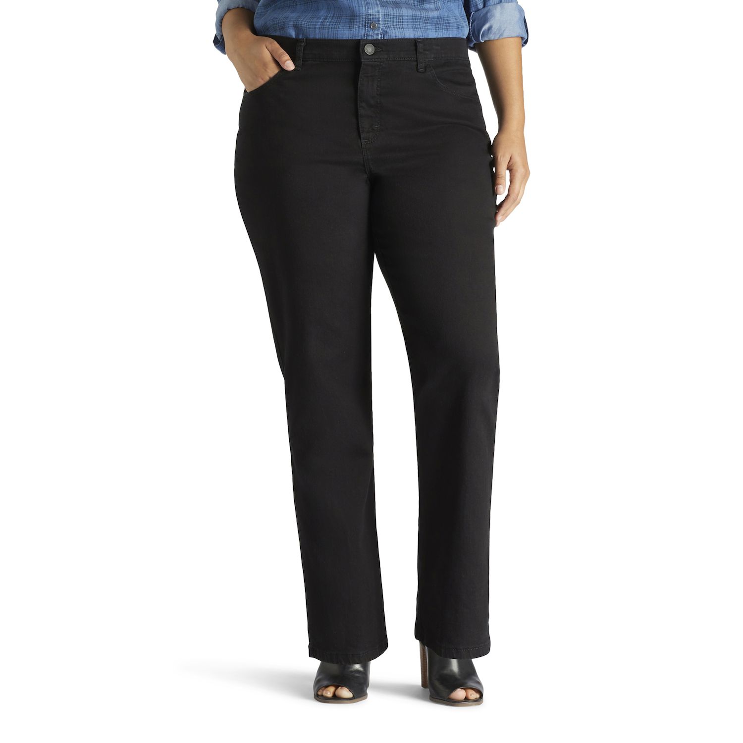 Image for Lee Plus Size Instantly Slims Straight-Leg Jeans at Kohl's.