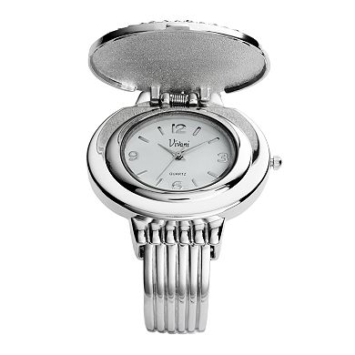 Vivani Silver Tone Simulated Abalone and Simulated Crystal Bangle Watch - K4093A - Women
