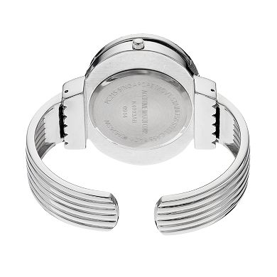 Vivani Silver Tone Simulated Abalone and Simulated Crystal Bangle Watch - K4093A - Women