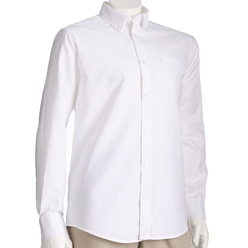 school uniform white button down shirt