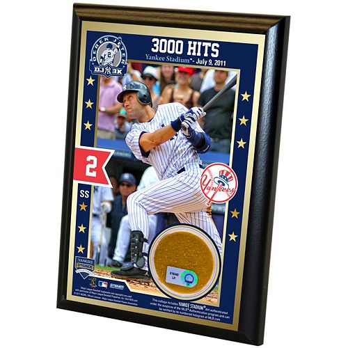 Steiner Sports Derek Jeter 3000th Hit 4'' x 6'' Plaque with Game-Day Dirt