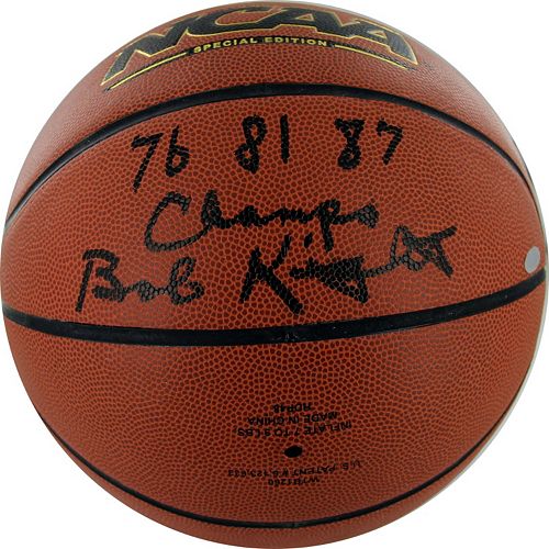 Steiner Sports Bob Knight ’76, ’81 and ’87 NCAA Champs Autographed Basketball