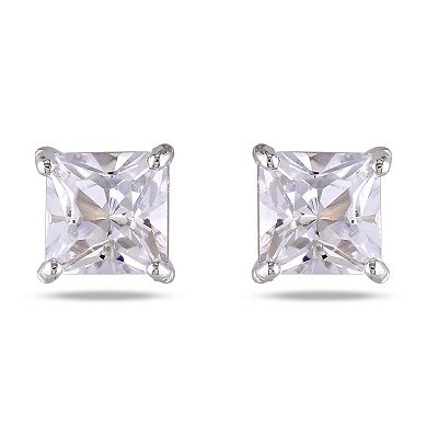Stella Grace 10k White Gold Lab-Created White Sapphire Square Stud Earrings