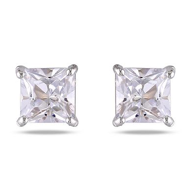 Stella Grace 10k White Gold Lab-Created White Sapphire Square Stud Earrings