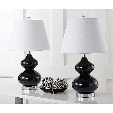 Safavieh Eva Double Gourd 2-pc. Glass Lamp Set