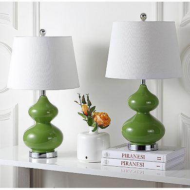 Safavieh Eva Double Gourd 2-pc. Glass Table Lamp Set