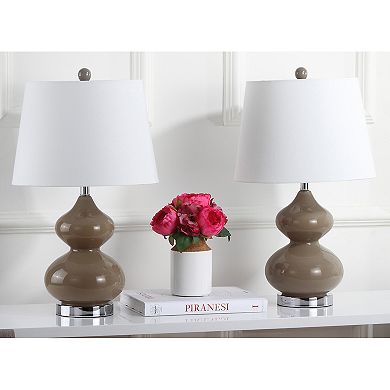 Safavieh Eva Double Gourd 2-pc. Glass Table Lamp Set