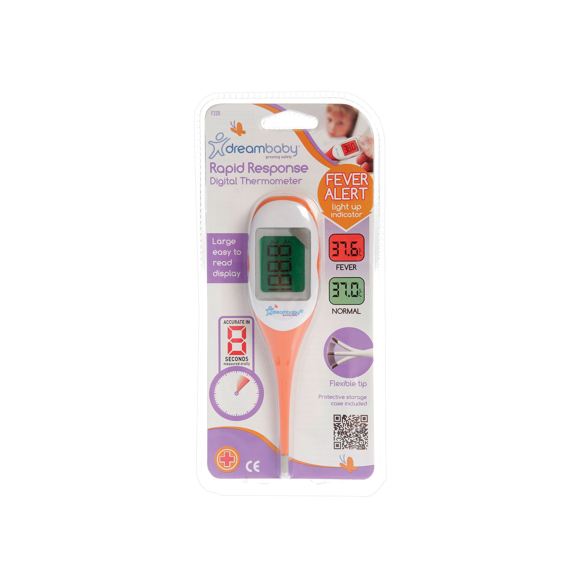Dreambaby Rapid Response Digital Thermometer, Orange